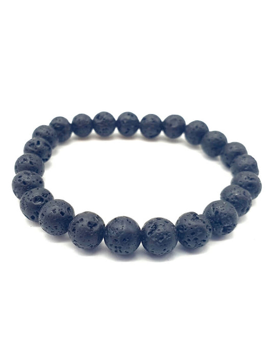 Pulsera de piedra de lava con perlas de 8 mm