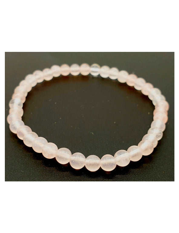 Pulsera Cuarzo Rosa con perlas de 4 mm